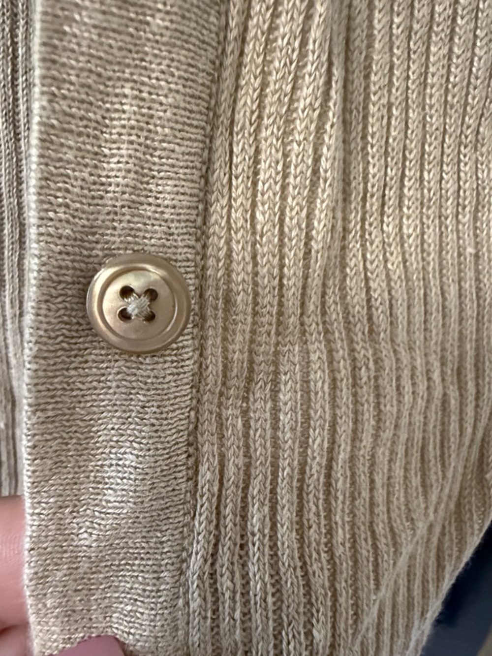 Linen Blend Ribbed Cardigan - Picture 4 of 11